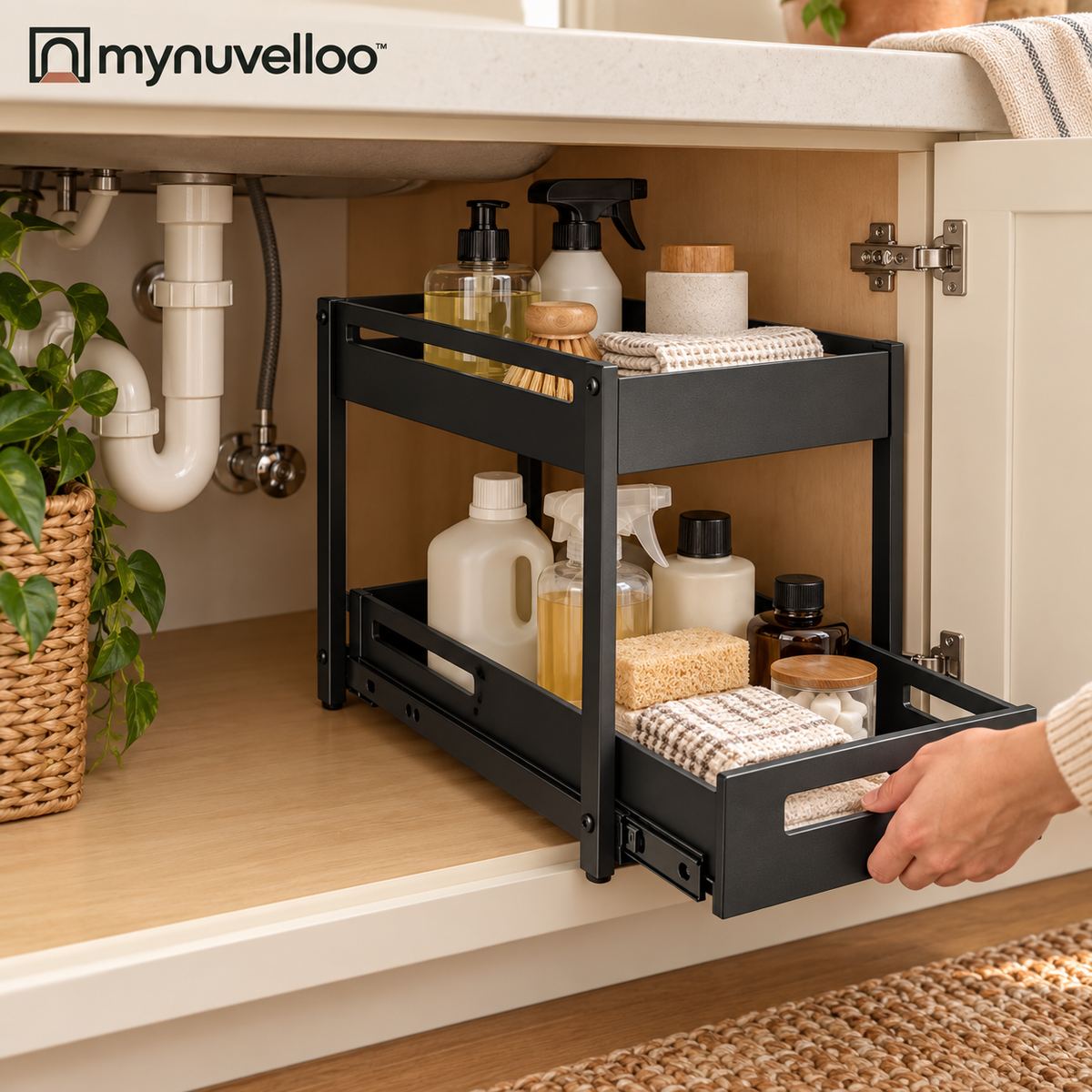 🔥 Under-Sink Pull-Out Organizer – The Decluttering Must-Have