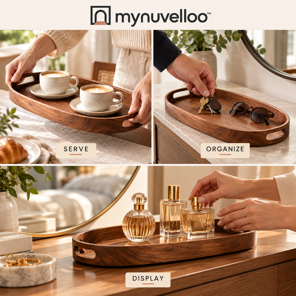 🍽️ Decorative Serving Tray – Serve, Style, and Store in One