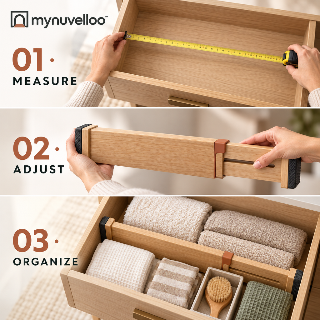 🔥 Adjustable Drawer Dividers – Tame the Junk Drawer for Good