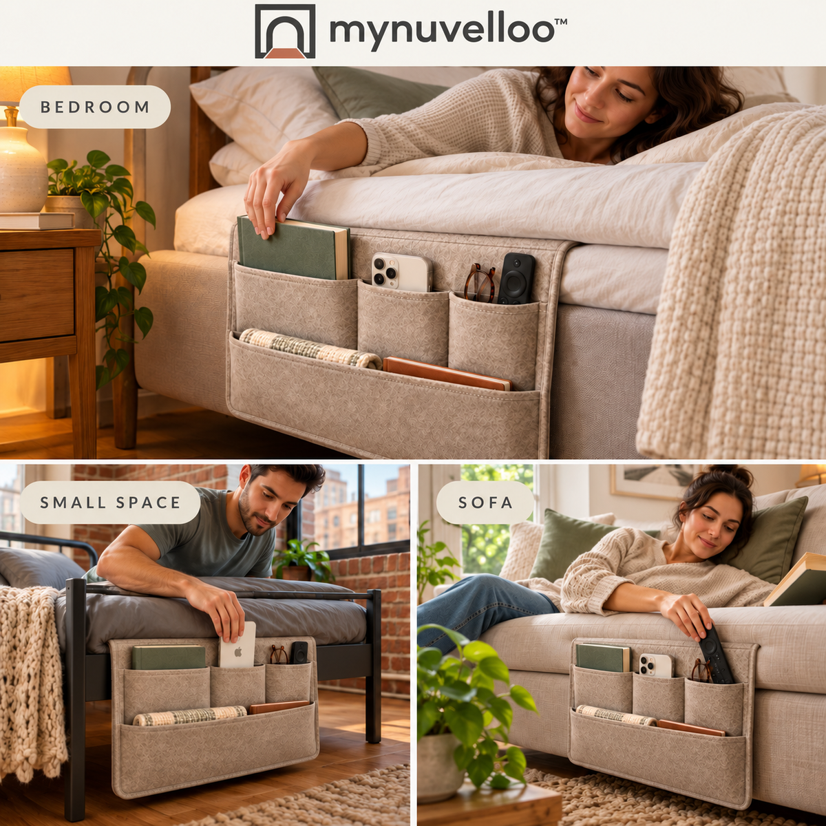 🛏️ Bedside Storage Caddy – Keep Nightstand Essentials Close