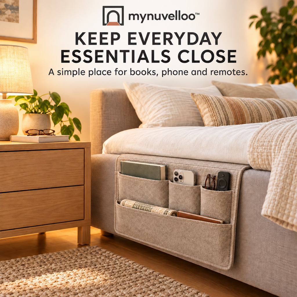🛏️ Bedside Storage Caddy – Keep Nightstand Essentials Close