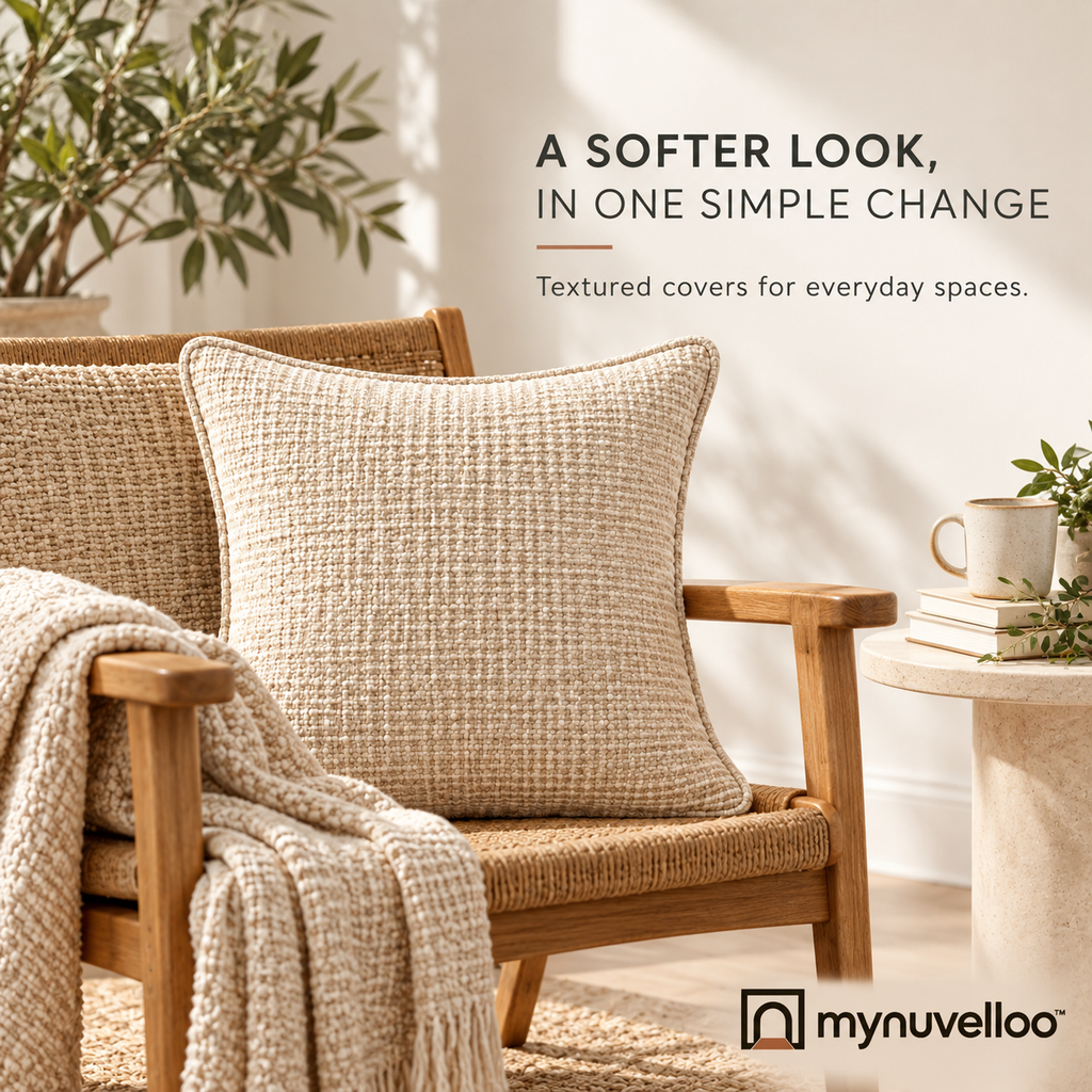 🛋️ Textured Throw Pillow Covers – Instant Couch Glow-Up