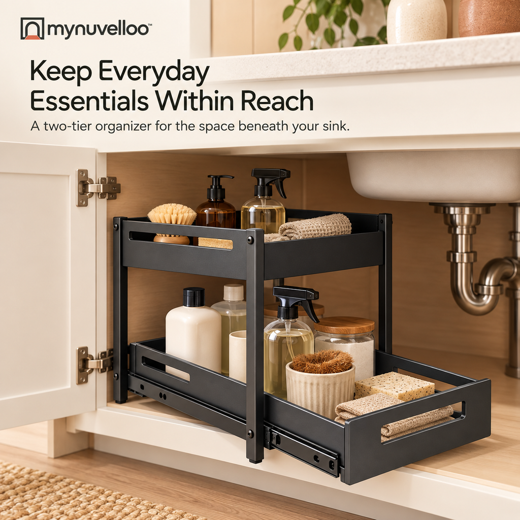 🔥 Under-Sink Pull-Out Organizer – The Decluttering Must-Have