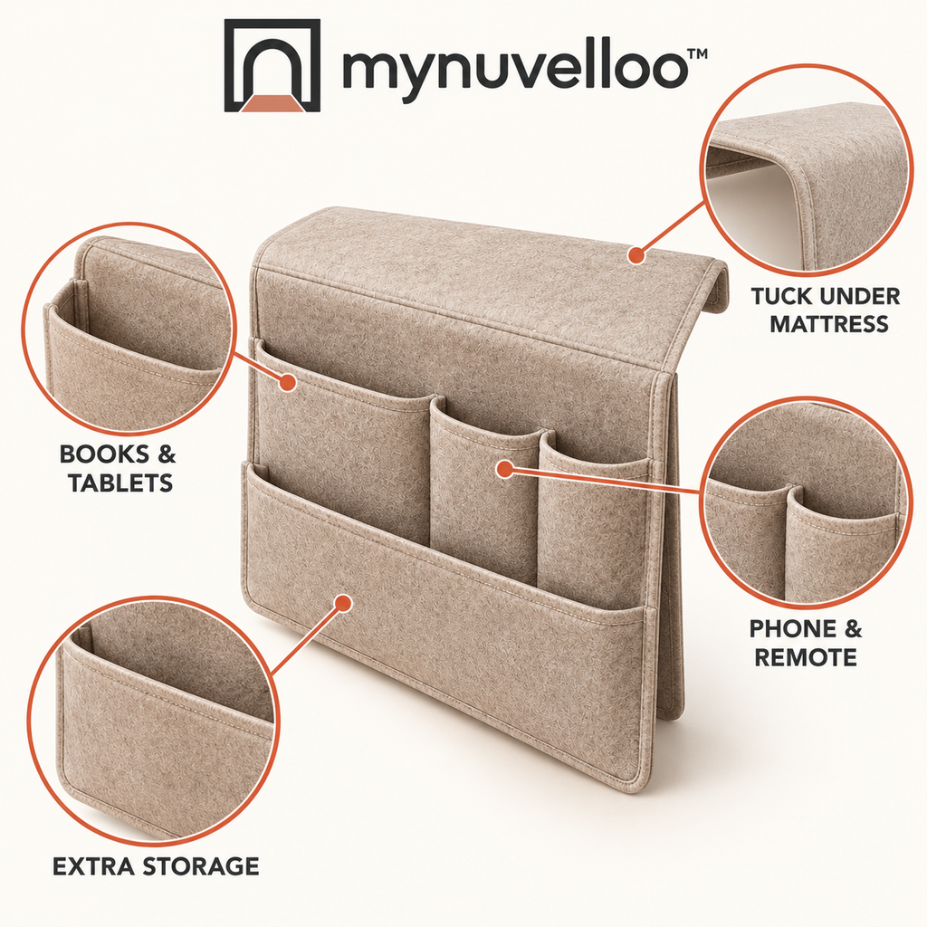 🛏️ Bedside Storage Caddy – Keep Nightstand Essentials Close
