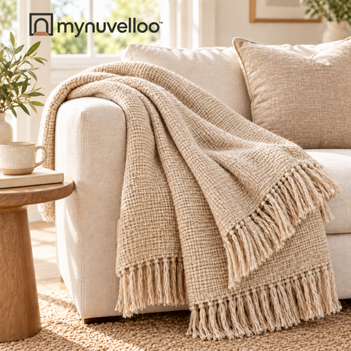 ☁️ Lightweight Throw Blanket – Cozy Layering All Year Long