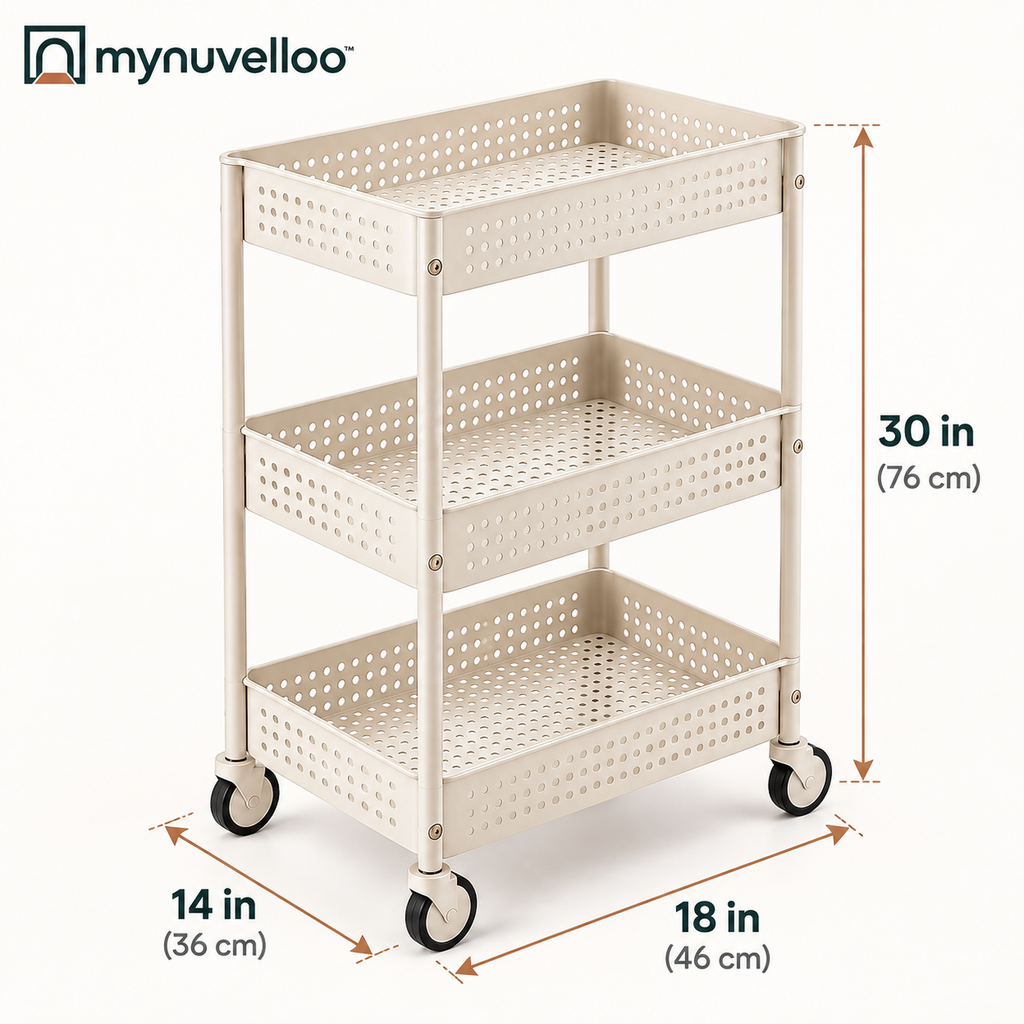 🛒 Three-Tier Rolling Storage Cart – Roll It Anywhere, Store Everything