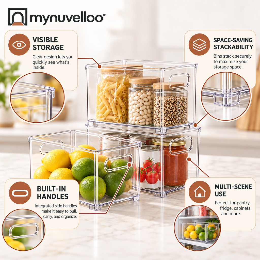 📦 Stackable Pantry Storage Bins – Pantry Goals: Stacked & Sorted