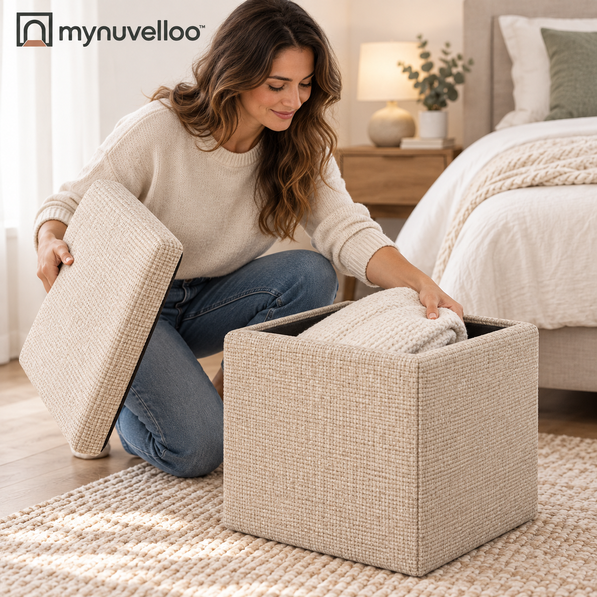 🧺 Collapsible Storage Ottoman – Fold It, Stash It, Love It