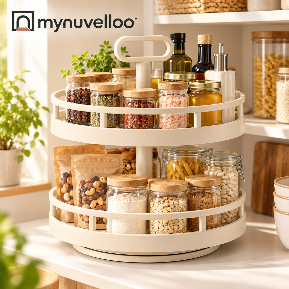 🔄 Rotating Pantry Organizer – No More Digging in the Back