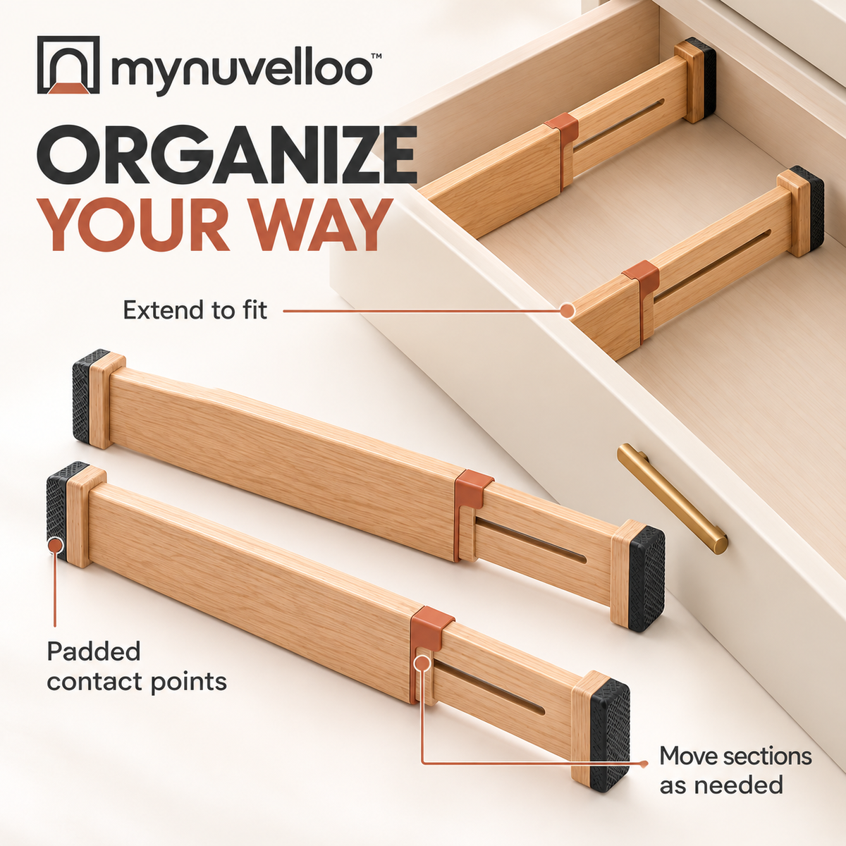 🔥 Adjustable Drawer Dividers – Tame the Junk Drawer for Good