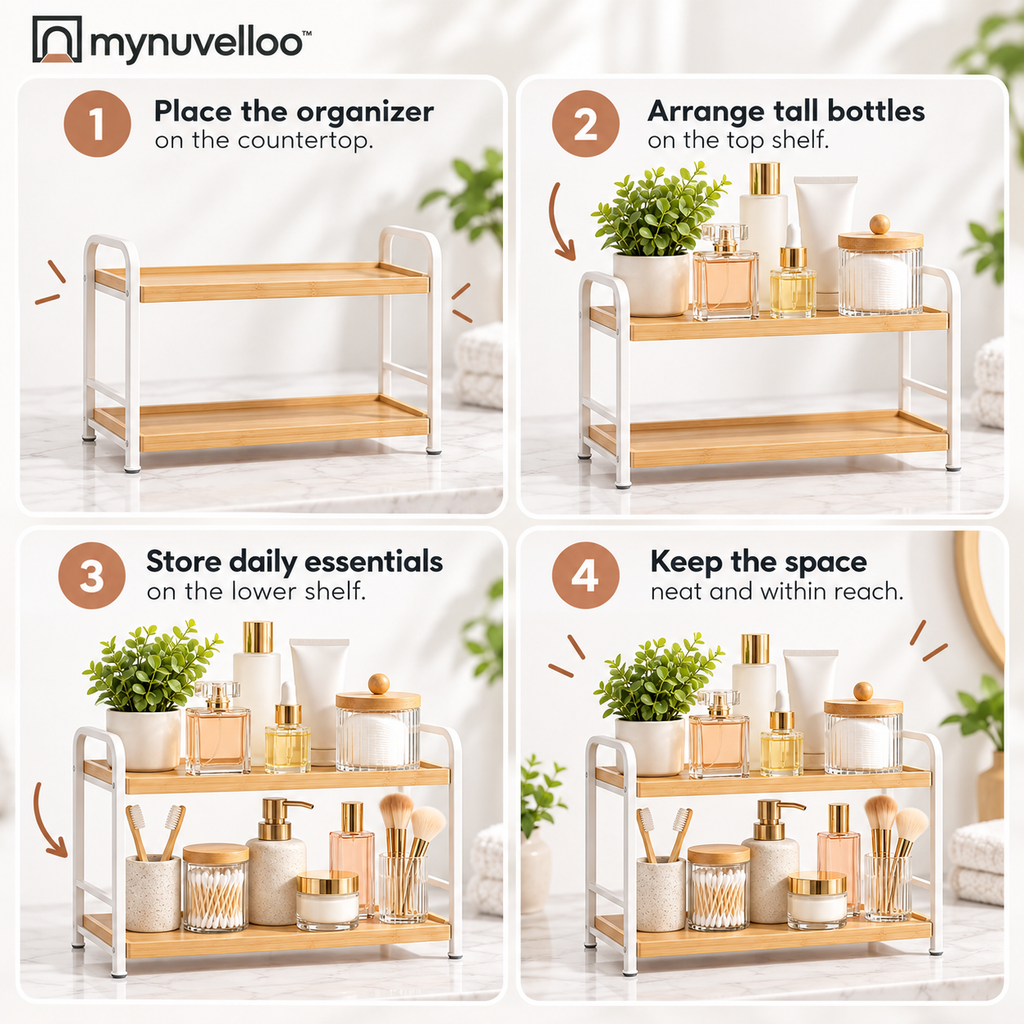 🧴 Bathroom Countertop Organizer – Clear the Clutter, Keep It Cute