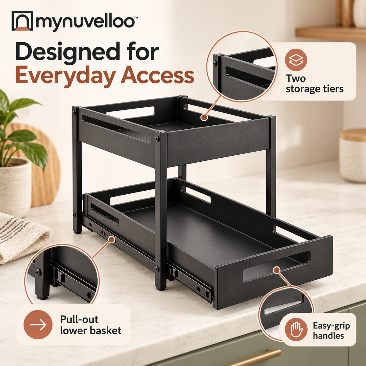 🔥 Under-Sink Pull-Out Organizer – The Decluttering Must-Have