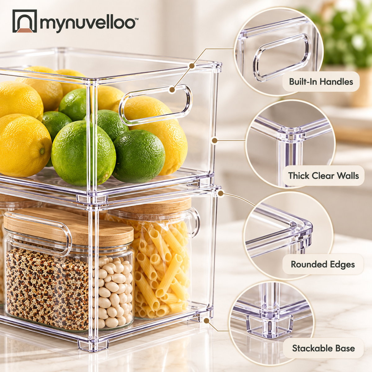 📦 Stackable Pantry Storage Bins – Pantry Goals: Stacked & Sorted