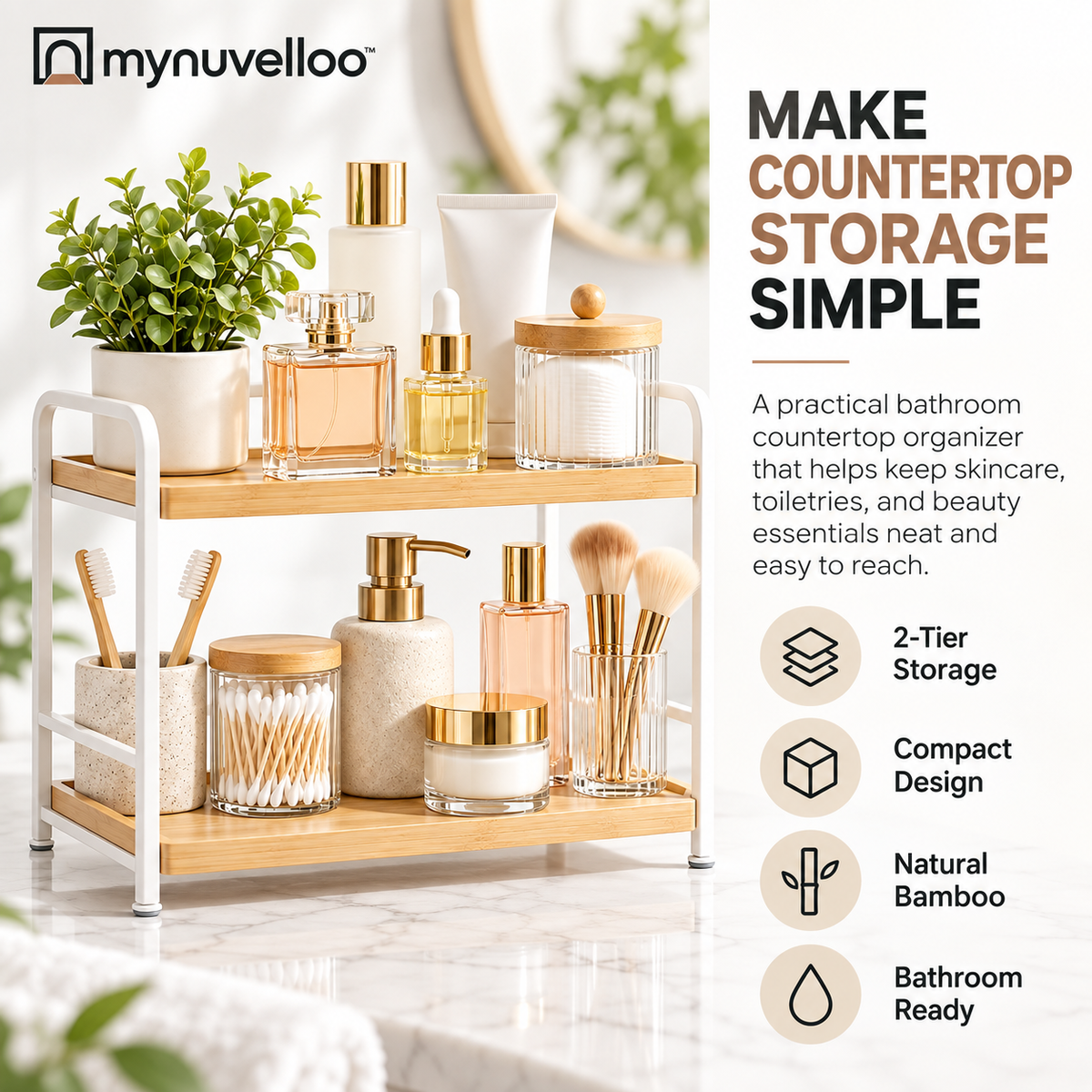 🧴 Bathroom Countertop Organizer – Clear the Clutter, Keep It Cute