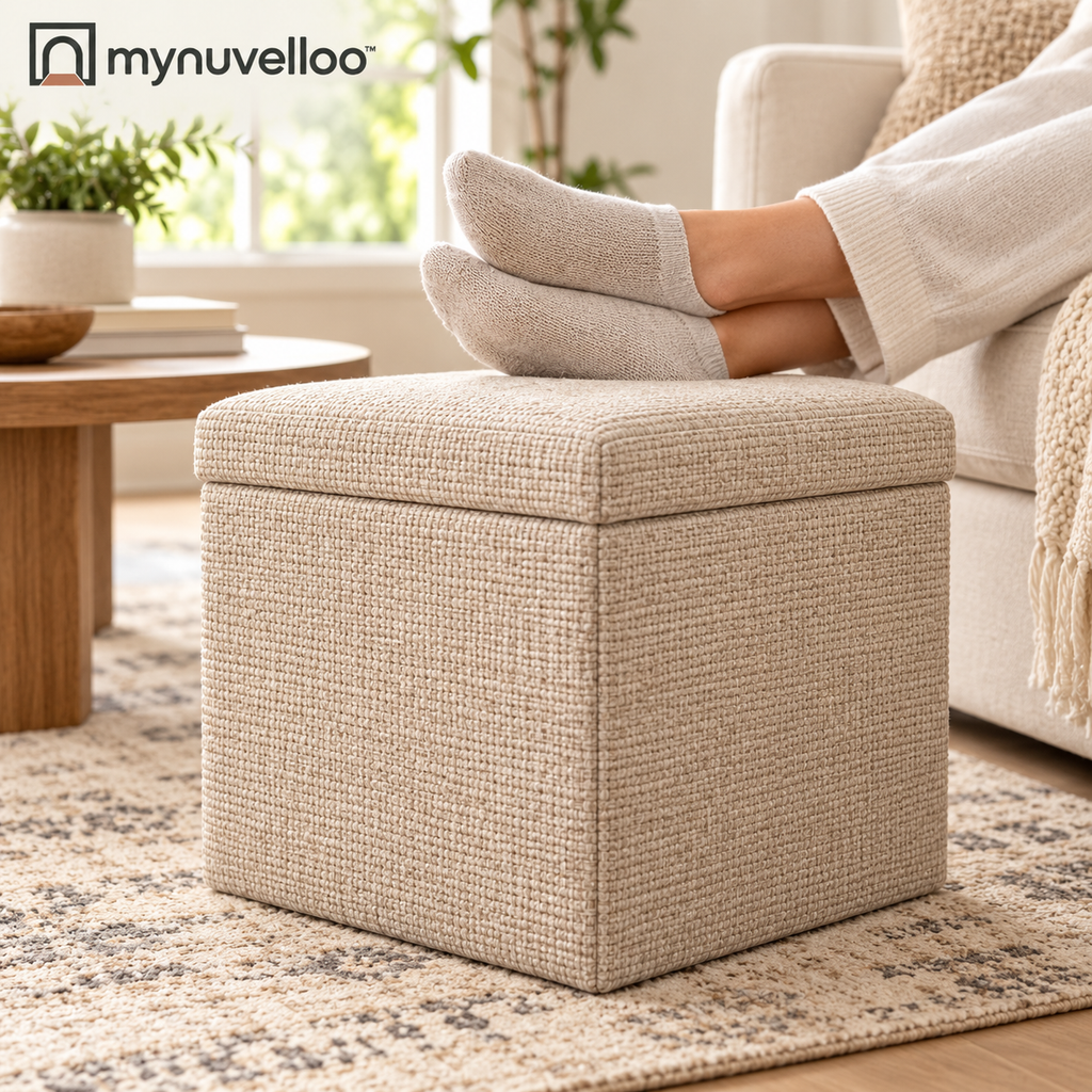 🧺 Collapsible Storage Ottoman – Fold It, Stash It, Love It
