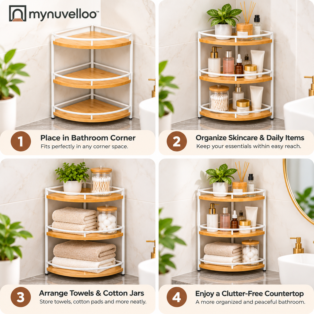 🚿 Bathroom Corner Shelf – Turn Dead Corners into Storage