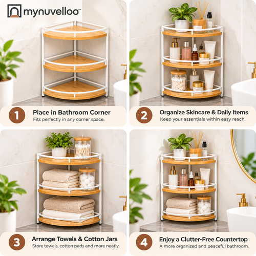 🚿 Bathroom Corner Shelf – Turn Dead Corners into Storage
