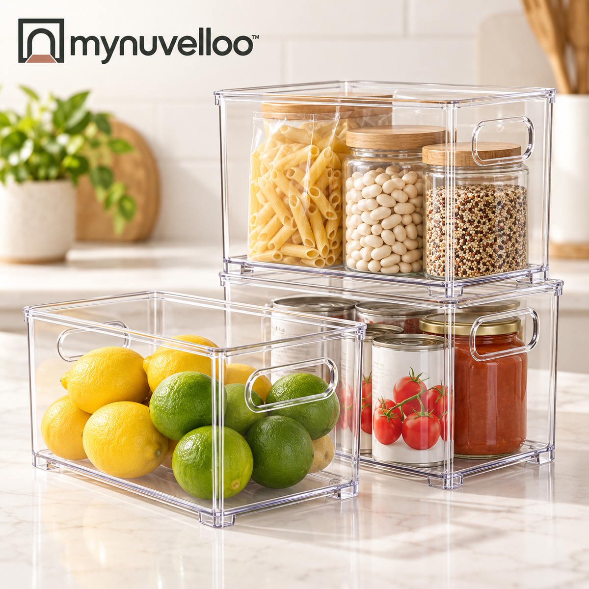 📦 Stackable Pantry Storage Bins – Pantry Goals: Stacked & Sorted