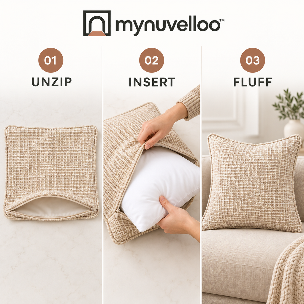 🛋️ Textured Throw Pillow Covers – Instant Couch Glow-Up