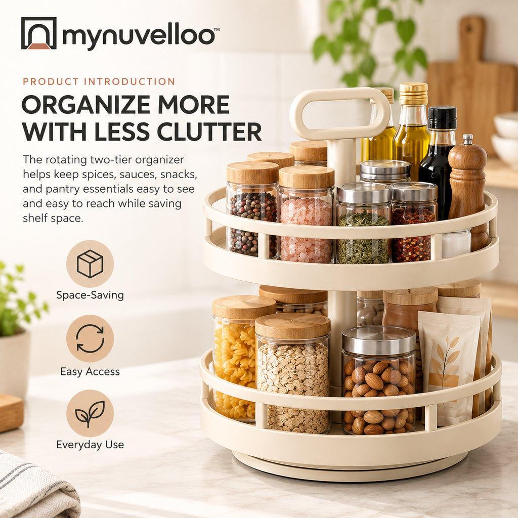 🔄 Rotating Pantry Organizer – No More Digging in the Back