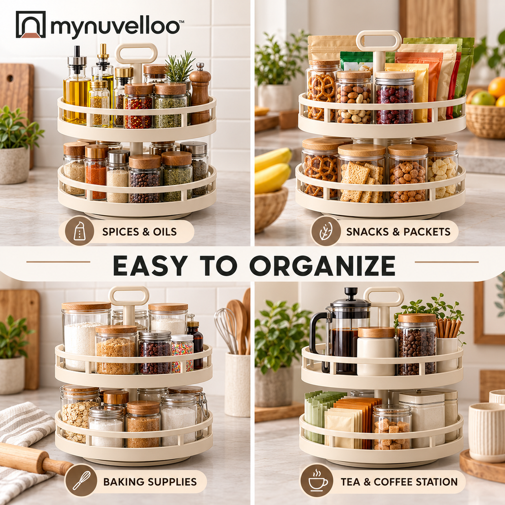 🔄 Rotating Pantry Organizer – No More Digging in the Back