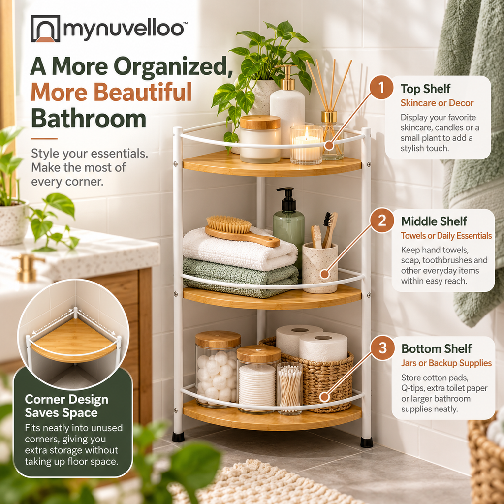 🚿 Bathroom Corner Shelf – Turn Dead Corners into Storage