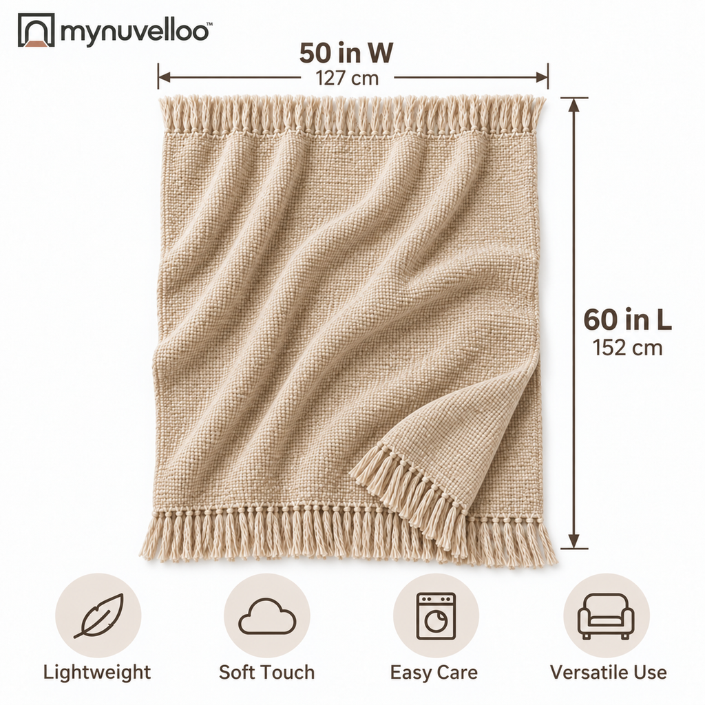 ☁️ Lightweight Throw Blanket – Cozy Layering All Year Long