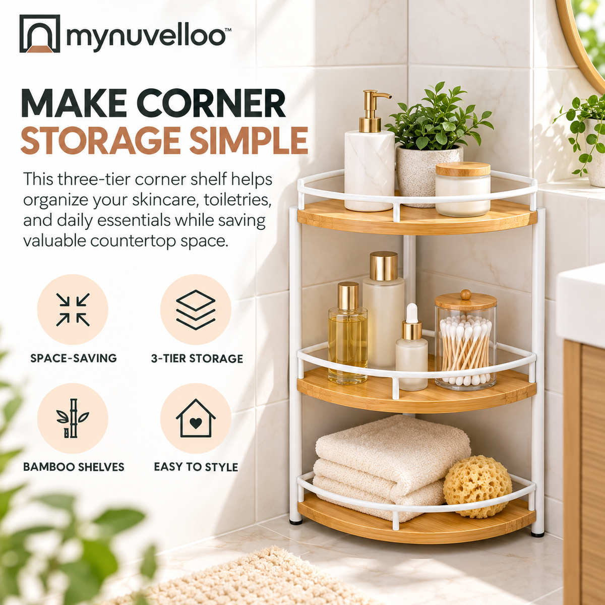 🚿 Bathroom Corner Shelf – Turn Dead Corners into Storage