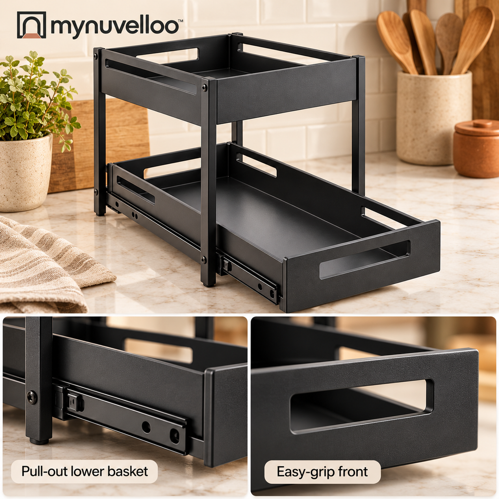 🔥 Under-Sink Pull-Out Organizer – The Decluttering Must-Have