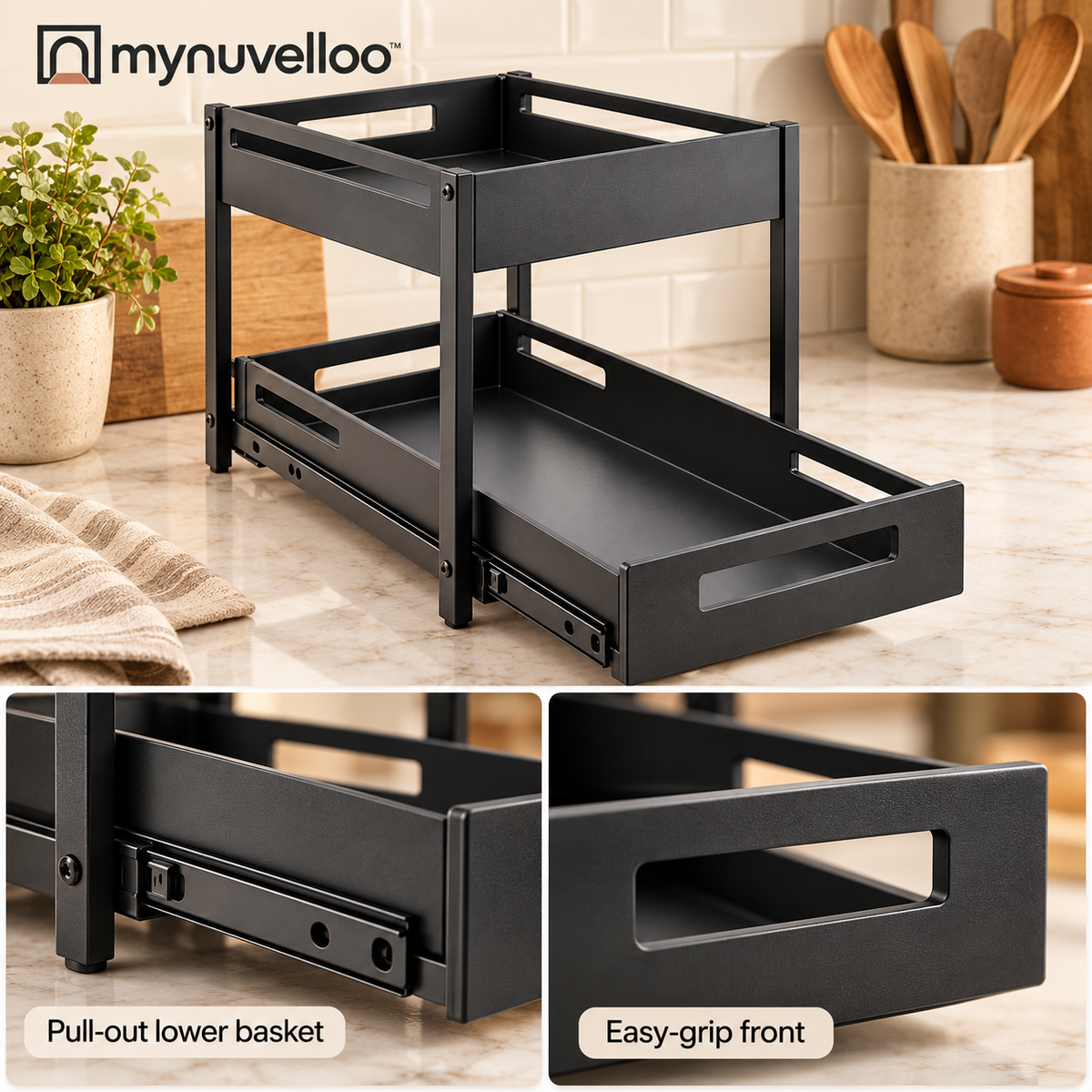 🔥 Under-Sink Pull-Out Organizer – The Decluttering Must-Have