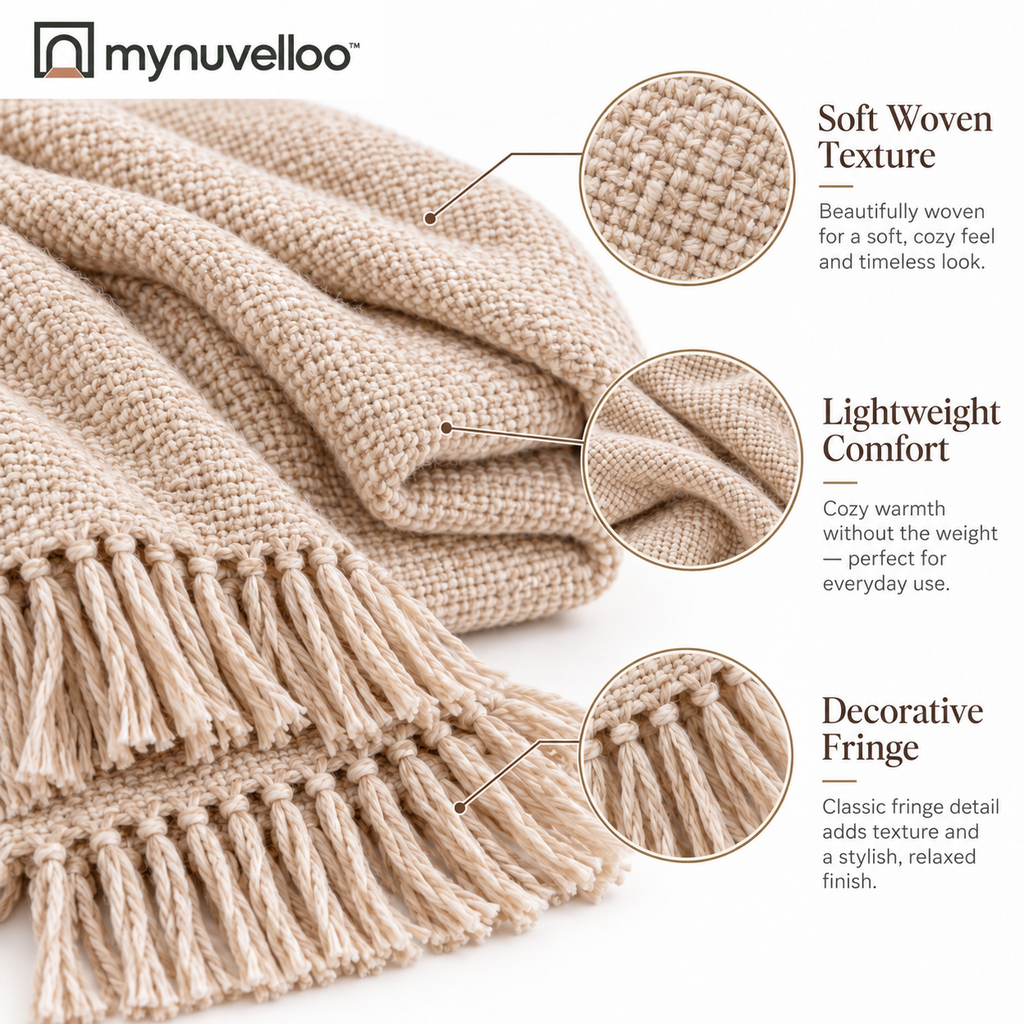 ☁️ Lightweight Throw Blanket – Cozy Layering All Year Long