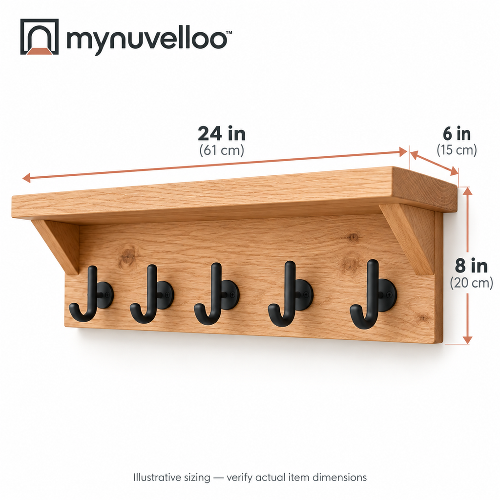 ✨ Wall-Mounted Entryway Shelf with Hooks – Your Drop Zone, Done Right