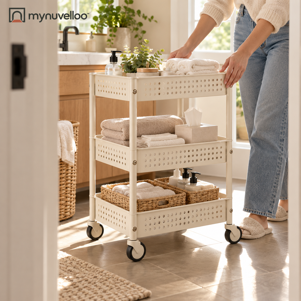 🛒 Three-Tier Rolling Storage Cart – Roll It Anywhere, Store Everything
