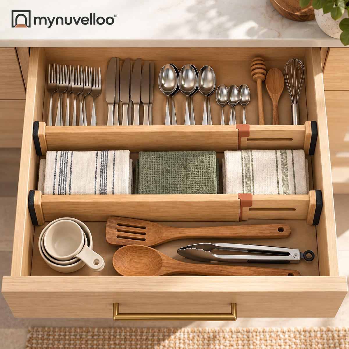 🔥 Adjustable Drawer Dividers – Tame the Junk Drawer for Good