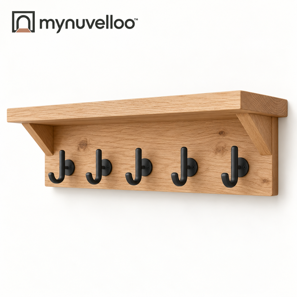 ✨ Wall-Mounted Entryway Shelf with Hooks – Your Drop Zone, Done Right